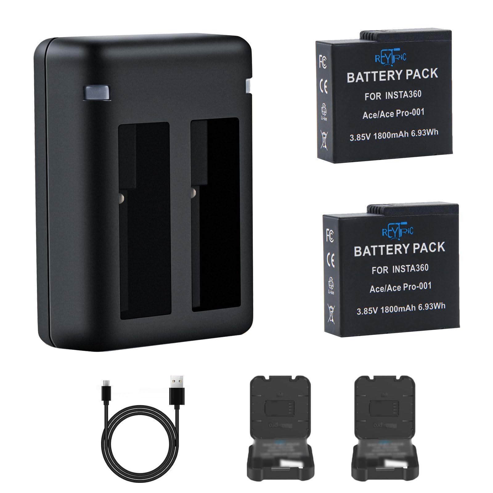 REYTRIC Upgraded 2-Pack Batteries for Insta360