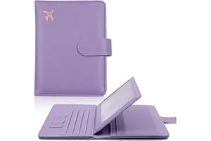 Melsbrinna Rfid Passport Holder for Travel women/Men, Cute Passport Wallet Rfid Blocking Card Slots, Rfid Passport Cover/CaseTravel Wallet, Passport Book Holder (1, Purple)