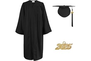 Happy Secret Unisex Matte Graduation Gown Cap Tassel Set 2025 for High School and Bachelor