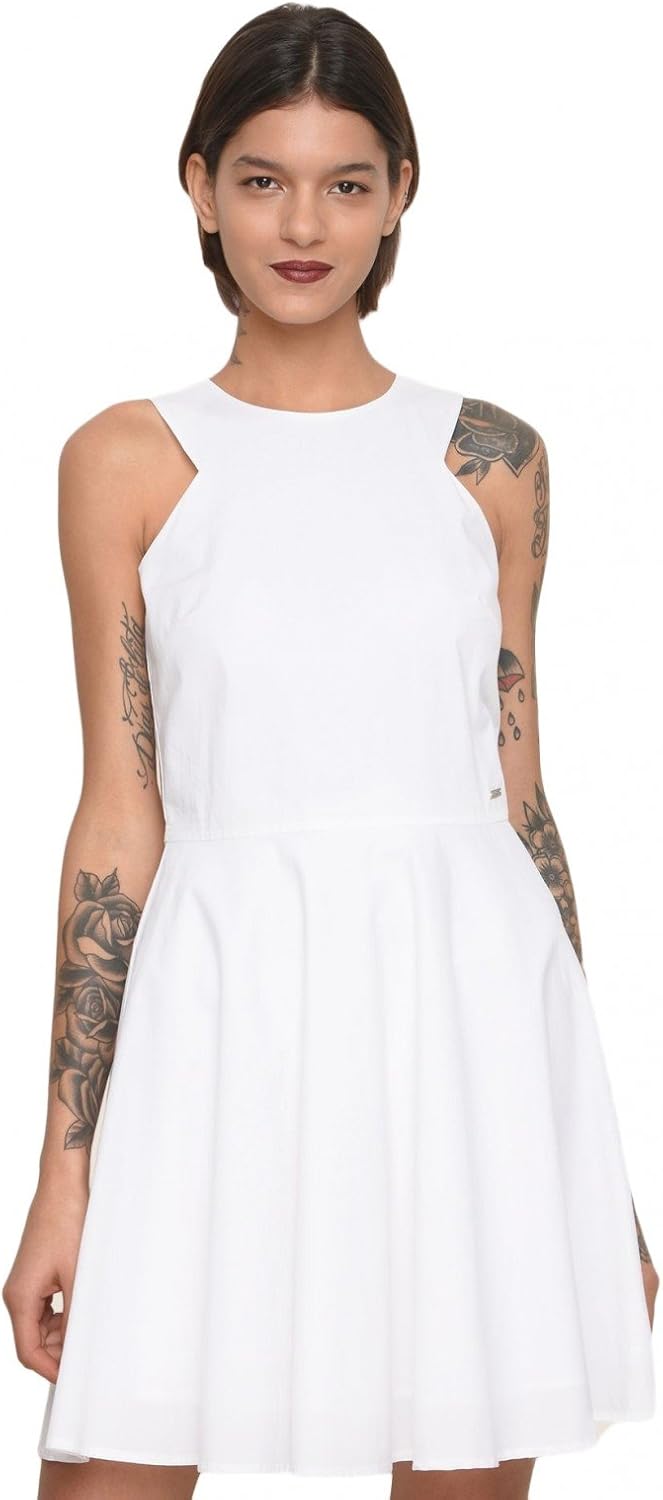 Armani Exchange AX Women's Pop Aline Dress Casual, White, 14 Amazon