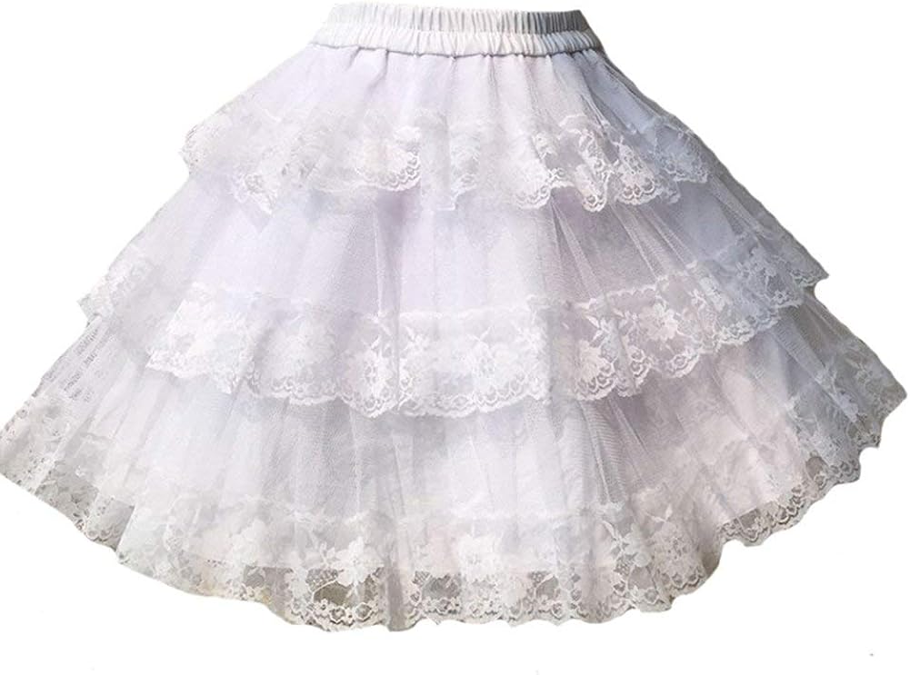 Smiling Angel 3-Layered Gothic Layered Ruffled Luxury Vintage Rockabilly Petticoat Crinoline Underskirt Black: Clothing