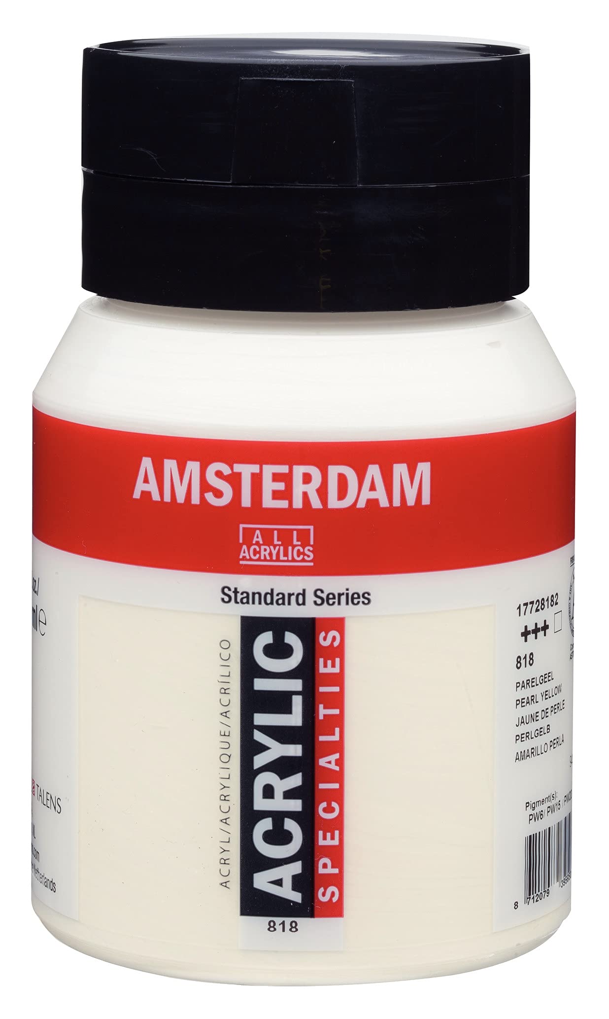 Amsterdam Standard Series Acrylic Jar 500 ml Pearl Yellow 818 (17728182)