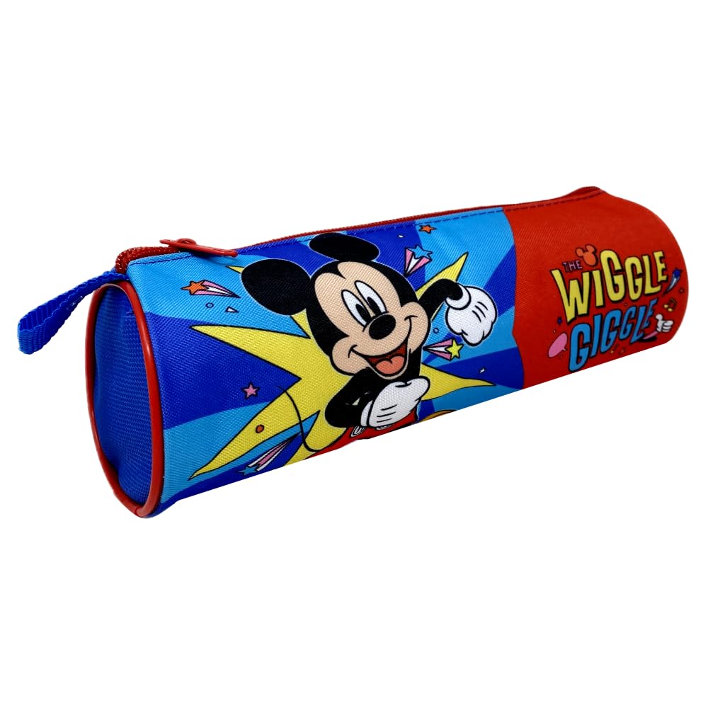 CARTOON Tombolino Round School Pencil Case School Stationery Organizer Pen Holder Pencil Case Colours, blue, 22 x 8 x 8 cm, Mickey (2)