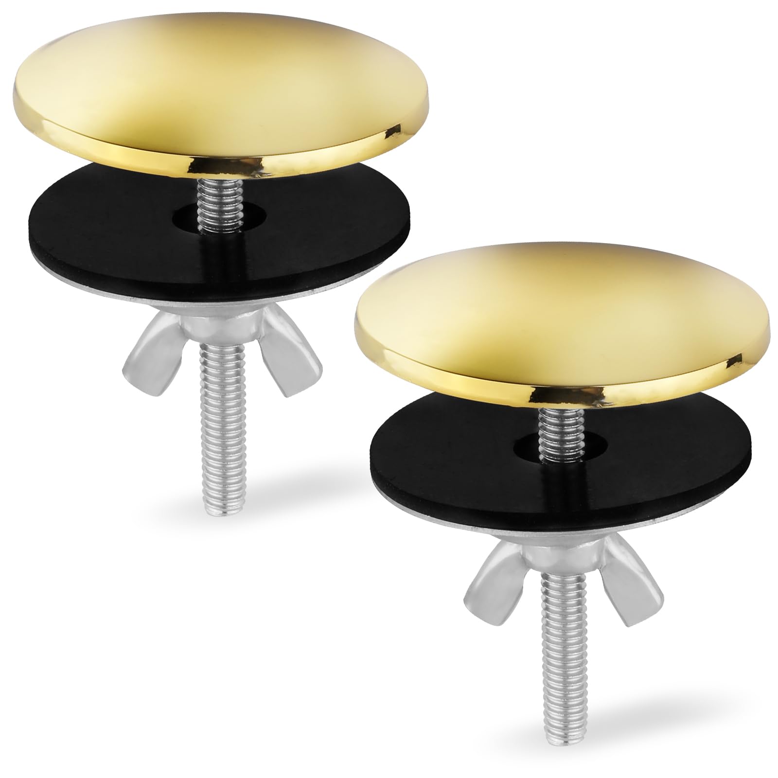 2pcs 2 Inch Kitchen Sink Hole Covers, Stainless Steel Faucet Hole Cover Good Sealing Sink Tap Hole Plug Cap for Leakage Prevention(Gold)