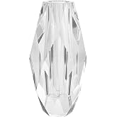 Kitcom Crystal Vase for Flowers 12", Multi-Faceted Design Vase Christmas Decorations for Home Wedding or Gift, Transparent Color with Gift Box