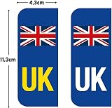 Rubigo 2 Pack UK Number Plate Stickers Self Adhesive Weatherproof EU Compliant view 5