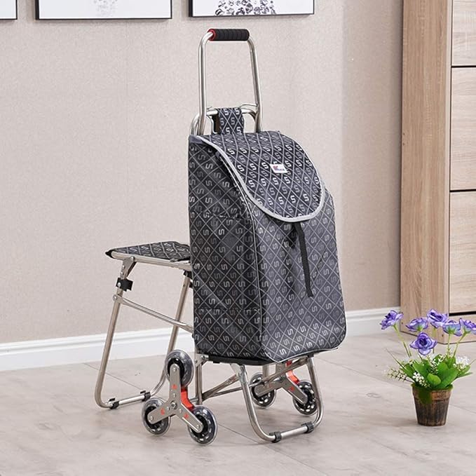 Large Capacity Lightweight Up Stairs Shopping Trolley With 6 Wheels