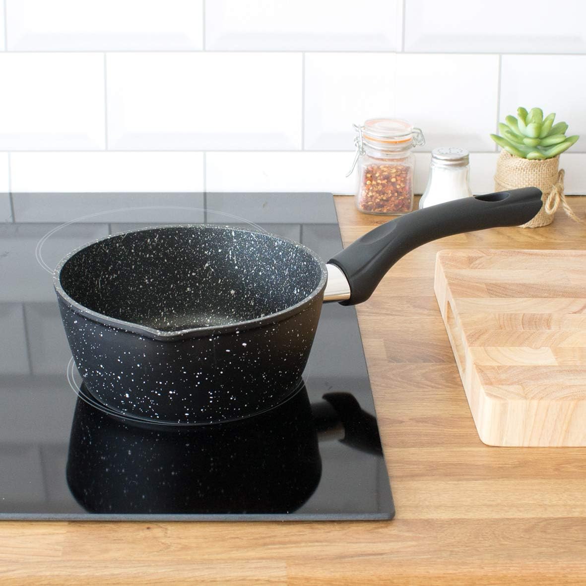 Blackmoor 66120 Classic 16cm Milk Pan/Non-Stick Coating/Cool Touch Handle/Features Unique Pouring Lip/Suitable for Induction Gas & Electric Hobs/Black Colour - Image 3