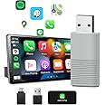 Mini Wireless Carplay Adapter, 10s Auto-Connect for Cars with OEM Wired CarPlay, Convert Wired to Wireless CarPlay, Carplay Dongle for Cars from 2016+ & iOS 10+, Online Update (Gray)