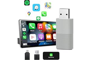 Dilxyuy Mini Wireless Carplay Adapter, 10s Auto-Connect for Cars with OEM Wired CarPlay, Convert Wired to Wireless CarPlay, Carplay Dongle for Cars from 2016+ & iOS 10+, Online Update (Gray)