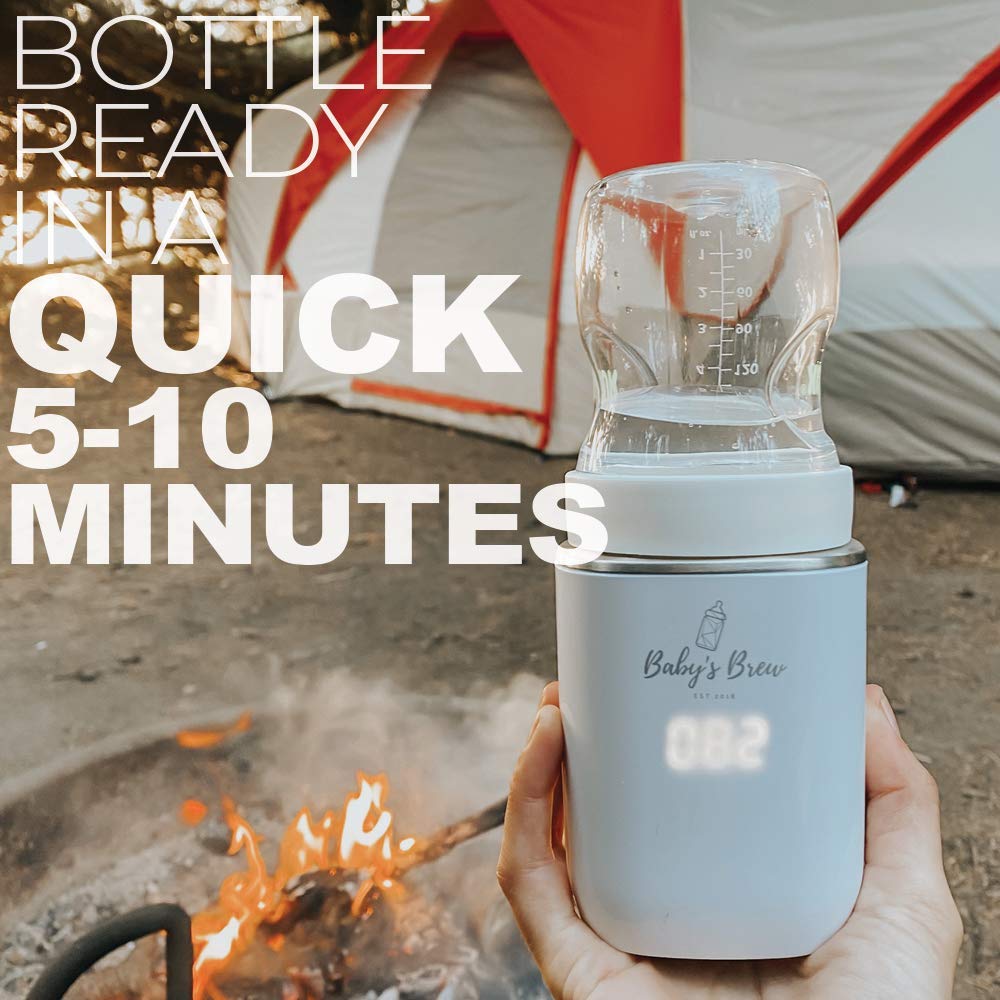 Baby’s Brew Portable Bottle Warmer Pro Set - Dual Heating Modes - Breast Milk, Formula & Water, Leak-Proof, Smart Sensor Technology, BPA-Free, Single Warmer & Formula Dispenser Only | No Adapters