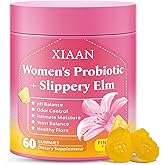 XIAAN Women Probiotic Slippery Elm Gummies, Her Juicy Feminine Probiotics Supports pH Balance & Immune System, Vaginal Probiotic Gummies, Suagr-Free, Veagn, Pineapple Flavor, 60 Count