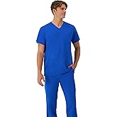 Hanes Mens Scrubs Healthcare Top, Moisture-Wicking Stretch Scrub Shirts for Men, Odor Control