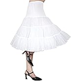 Modeway 1950s Vintage Knee Length Crinoline Petticoats For Women Tulle skirts for under dresses 50s Clothing
