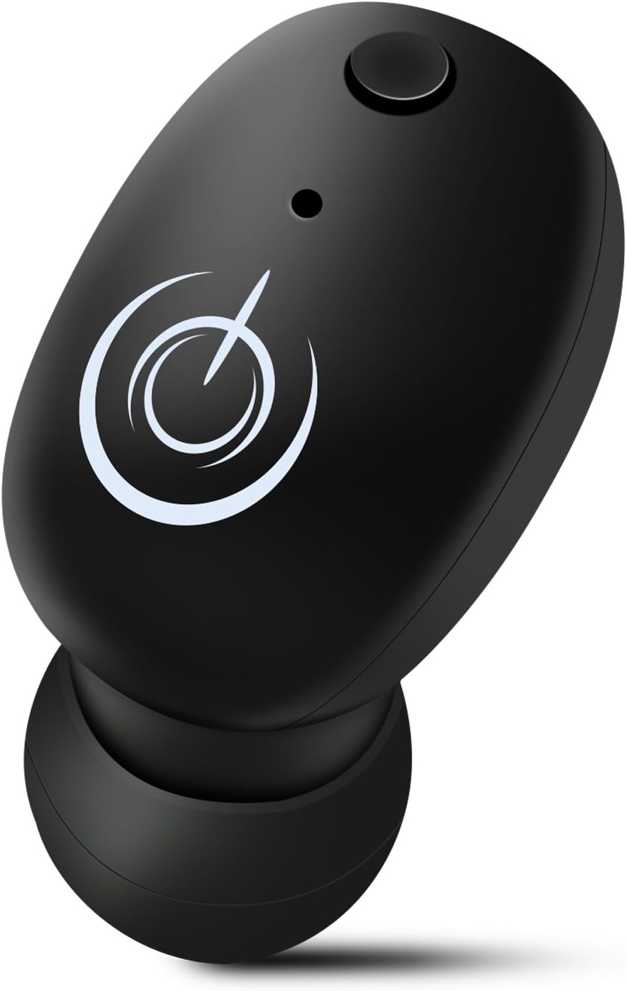 6 Hours Play Time Wireless Bluetooth Earbud, Yuwiss Bluetooth Earphone Bluetooth Headset Mini Invisible Wireless Earphone Wireless Earbud with Built in Mic, Smart Cell Phone Android (Black)