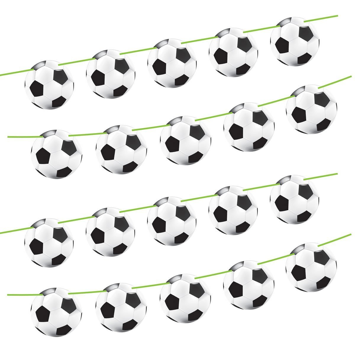 Folat 26207 - Garland Football Ball Theme Party - 10m long - 15 Pendants Ø 22 cm - 2 Garlands