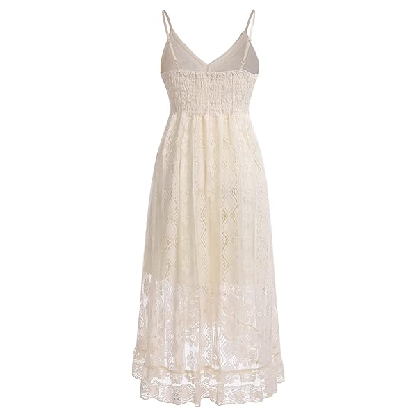 ABOCIW BOHO MAXI DRESS FOR WOMEN, WOMEN’S CASUAL SUMMER LACE UP TASSEL CUTOUT BOHO DRESS V NECK SLEEVELESS HIGH WAIST LONG BEACH DRESSES FLOWY MAXI DRESS FOR WOMEN BEACH VACATION APRICOT02 M