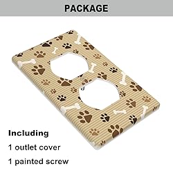 Pznen Paw Print Brown Wall Plate Cover Dog Bone and