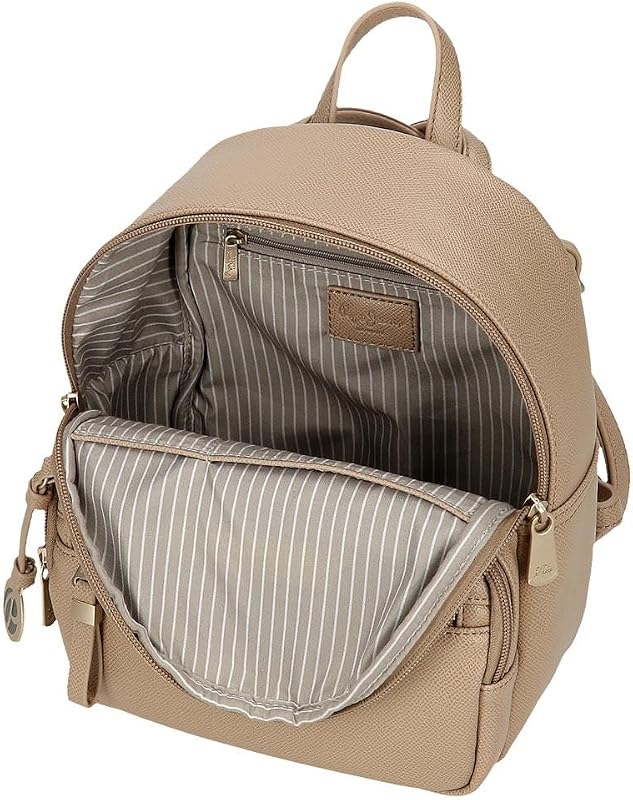 Elia Rucksack, lässig, Beige, 20 x 25,5 x 10 cm, Kunstleder, 5,1 l von Joumma Bags, Beige, Talla única, Lässiger Rucksack