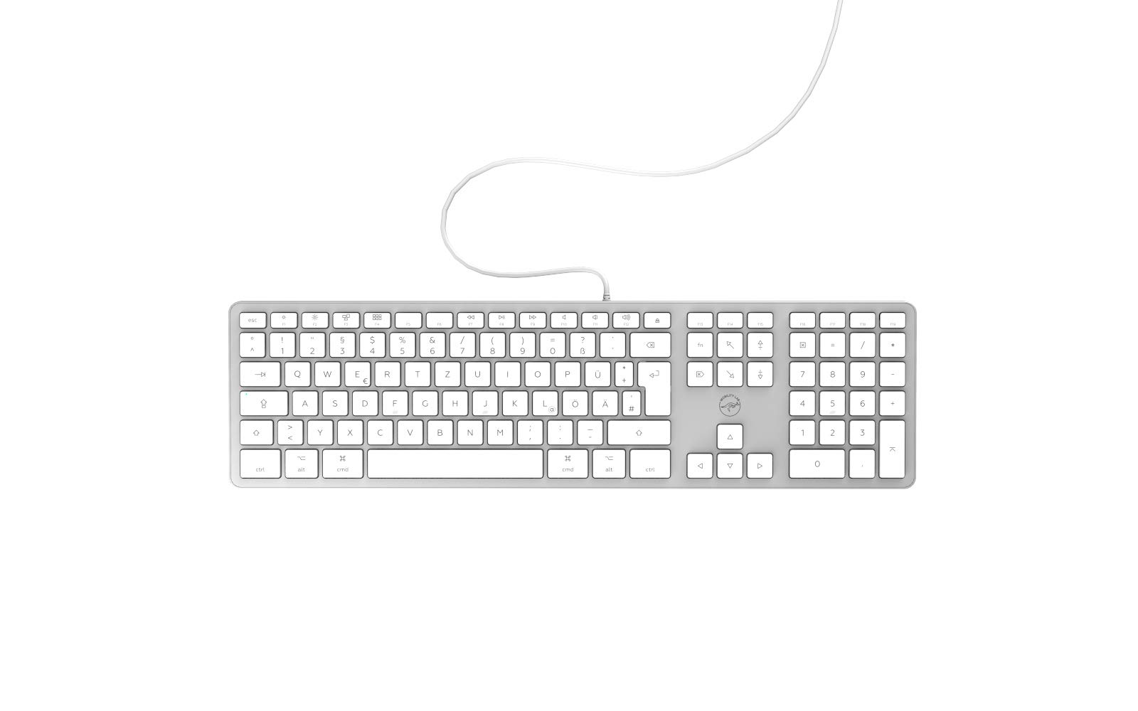 Mobility Lab ML311142 Wired Keyboard QWERTZ German Layout ideal for Mac - White/Silver
