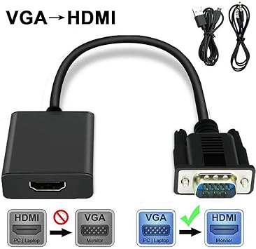 Amazon Vga To Hdmi 変換アダプタ Vga変換アダプタケーブル Vgaオスto Hdmiメス 変換 Vga To Hdmi Adapter 音声転送 高解像度 1080p対応 Tv Pcノートパソコン モニタオーディオ用 Usbケーブルと3 5mmオーディオケーブル付き Rosebe Dvi Hdmiアダプタ 通販