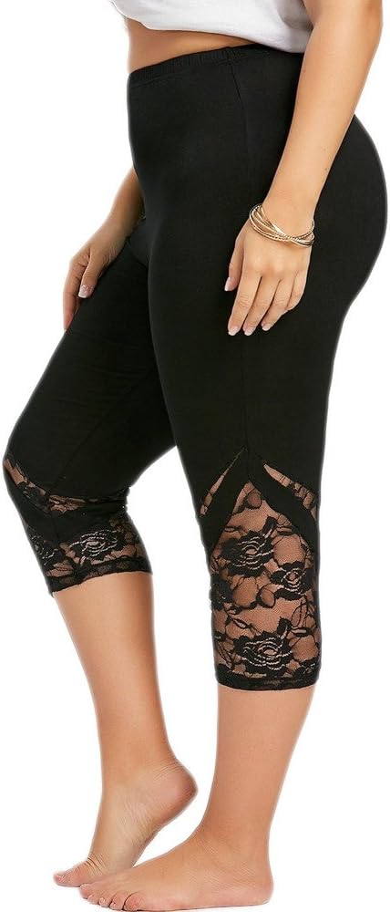 iTLOTL Women Yoga Pants Sport Leggings mid Short Long Trousers Fashion Lace Plus Size Skinny