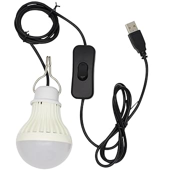 5W USB LED Lampe Birne,Kabel ist im Lieferumfang Schalter,für Camping, Wandern, Angeln, Wandern, Notlicht und andere Outdoor-