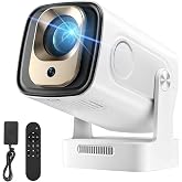 [4K Support &amp; Auto Focus]Mini Projector with WiFi 6 and Bluetooth 5.4, 4K Smart 1080P Portable Outdoor Movie Proyector with Built-in Apps, 180&deg; Rotatable &amp; 40"-130" Screen for Bedroom/Home