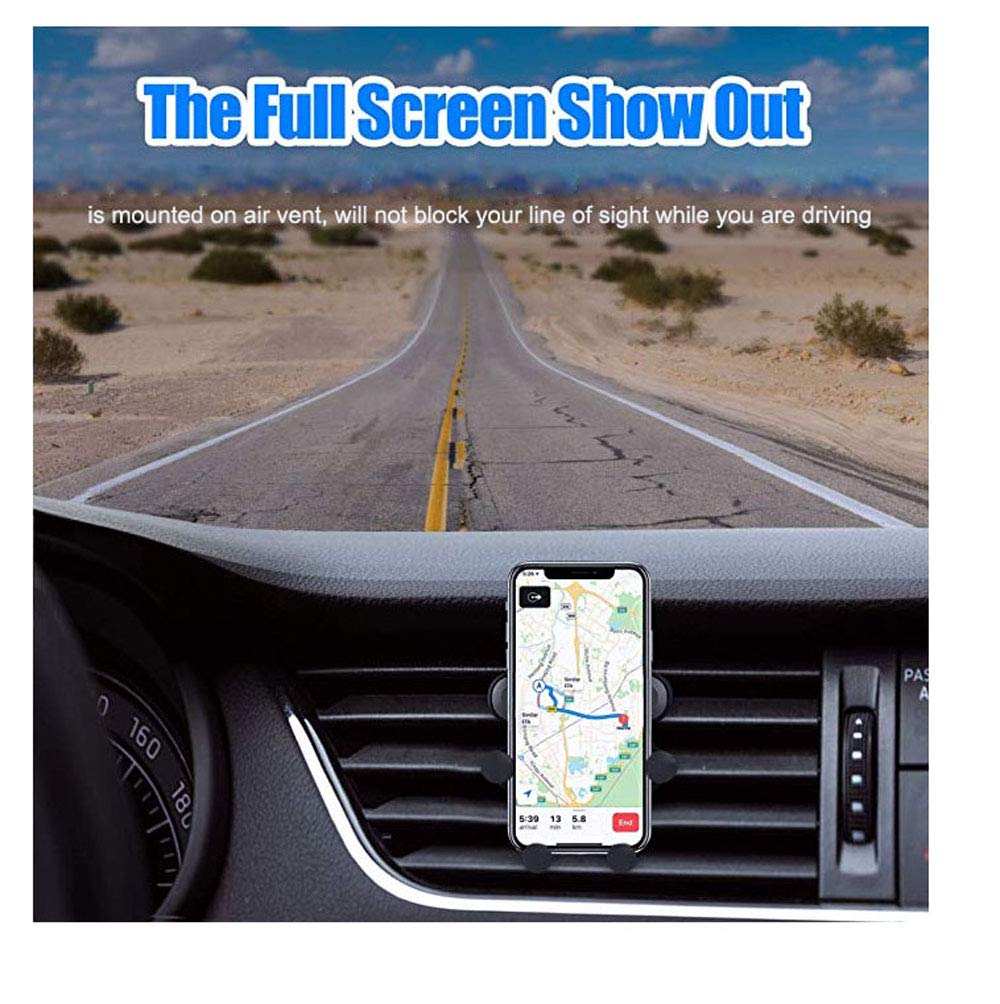 Universal Air Vent Car Mount, Wisfun Car Phone Mount, Universal Phone Holder Cradle for iPhone, Samsung, Android Smartphones (Grey)