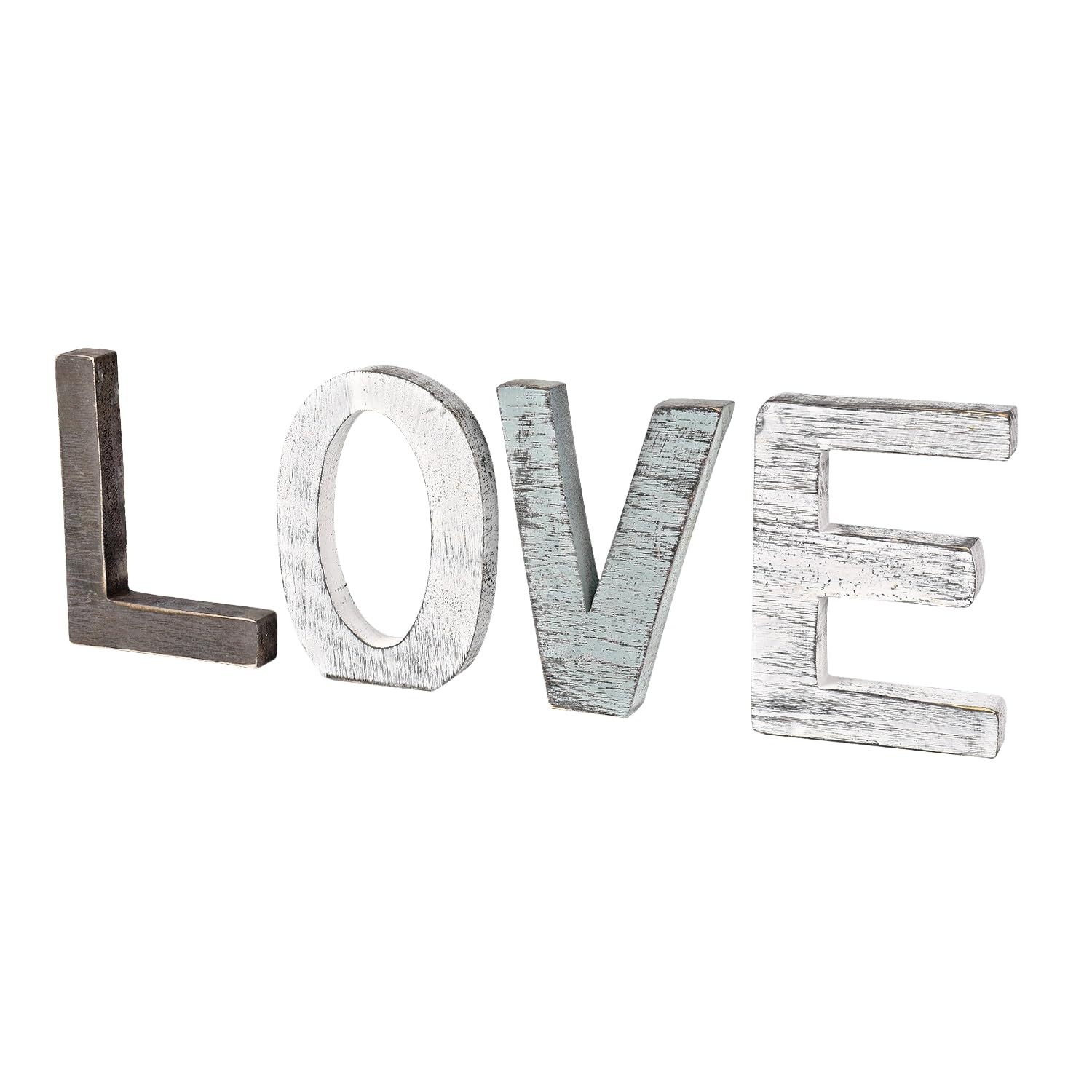 Flexzion Wooden Love Sign Block Letters for Wall Decor - Rustic Standing Love Cut Outs Wooden Word Signs Letter Decorations for Walls, Bookshelf, Kitchen, Bathroom, Wedding, and More — image 1