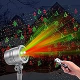 Christmas Laser Lights,Outdoor Projector Lights by Clustars,Stars/Snowflake/Jingling Bell/Xmas Tree/Santa Claus with Remote Control for Xmas,Birthday Decoration(1-Pack)