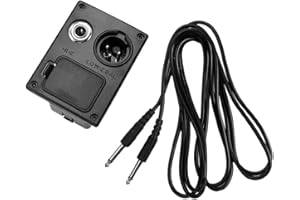 SUPVOX Acoustic Guitar EQ Equalizer Battery Box 4 Pin B-Type Output Jack Socket with Guitar Amp Cable Cord For Acoustic Bass Ukulele Active Pickup Equalizer EQ