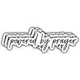 (3pcs) Powered by Prayer Sticker Christian Bible Verse Jesus Vinyl Decal Motivational Inspirational Quotes Stickers for Books Laptops Phonecase Water Bottles Kindles Car-3x1