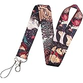 Pinstant Jujutsu Anime Manga Kaisen 17.7" Neck Lanyard Keychain Holder ID Badge Mobile Phone Pin Strap