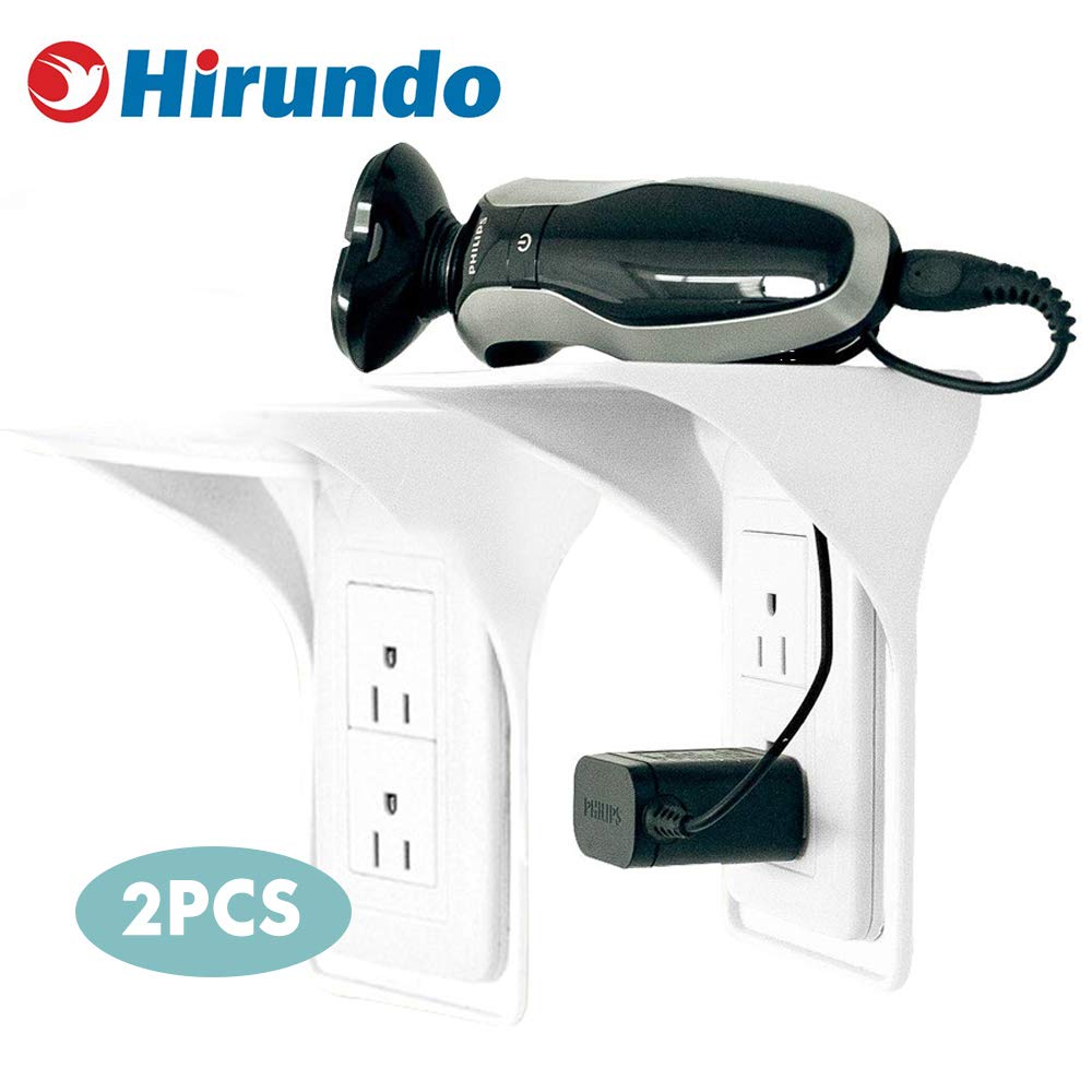 Hirundo Wall Outlet Shelf Power Perch, (White 2 Pcs)