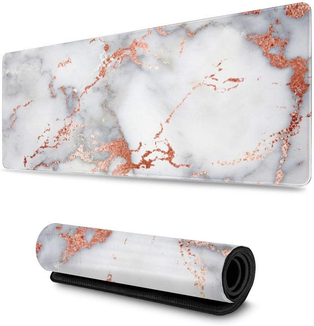 Rose Gold Marble Large Mouse Pad Keyboard Pad Long Extended Multipurpose Computer Game Mouse Mat