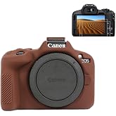 Pocoukate Case for Canon EOS R50 Camera, Soft Silicone Protective Cover Skin with EOS R50 Screen Protector Accessories for Canon EOS R50 Mirrorless Camera Silicone Case - Coffee