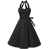 Topdress Women'sVintage Polka Audrey Dress 1950s Halter Retro Cocktail Dress