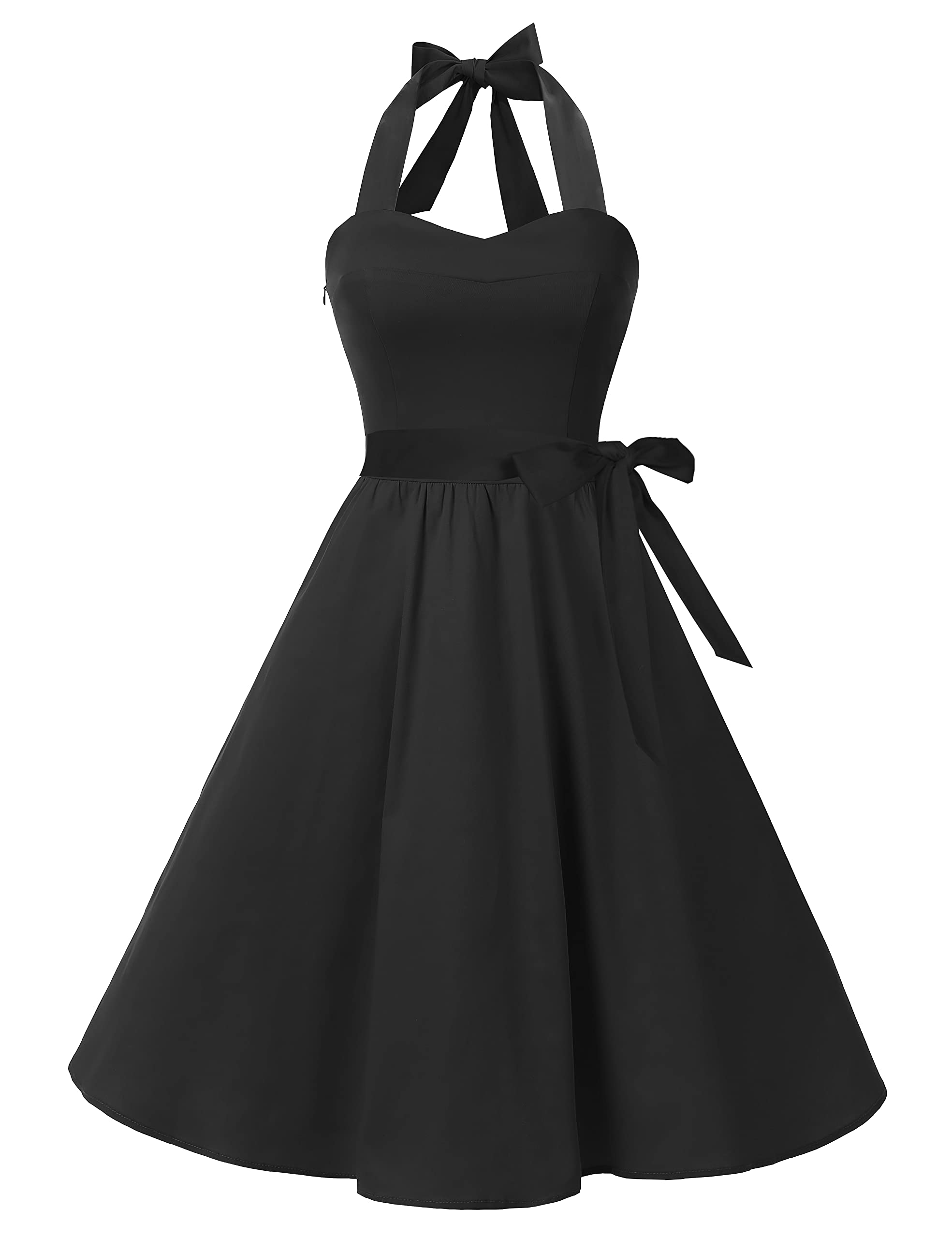 Photo 1 of Topdress Women's Vintage Polka Audrey Dress 1950s Halter Retro Cocktail Dress Black S New