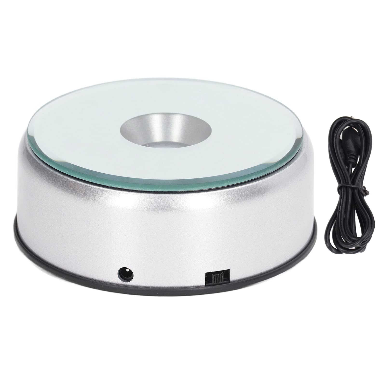 360° Rotating LED Light Base, Multicolor Round Display Stand Non Slip ABS Light Base Crystal with USB Battery Power for 3D Crystal Glass Art Jewelry Display Home Decor
