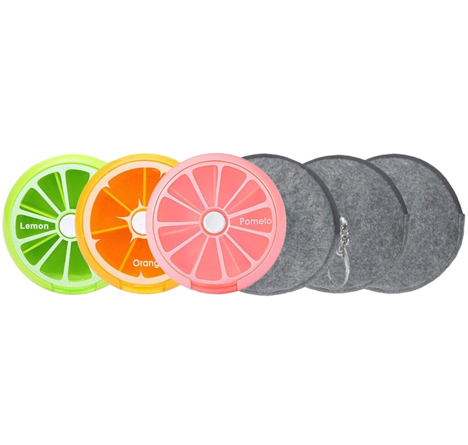 INVODA Pill Cases Pill Box Weekly 3 Times 7 Compartments Large Medicine Pill Organizer (3PCS+Bag 3PCS)