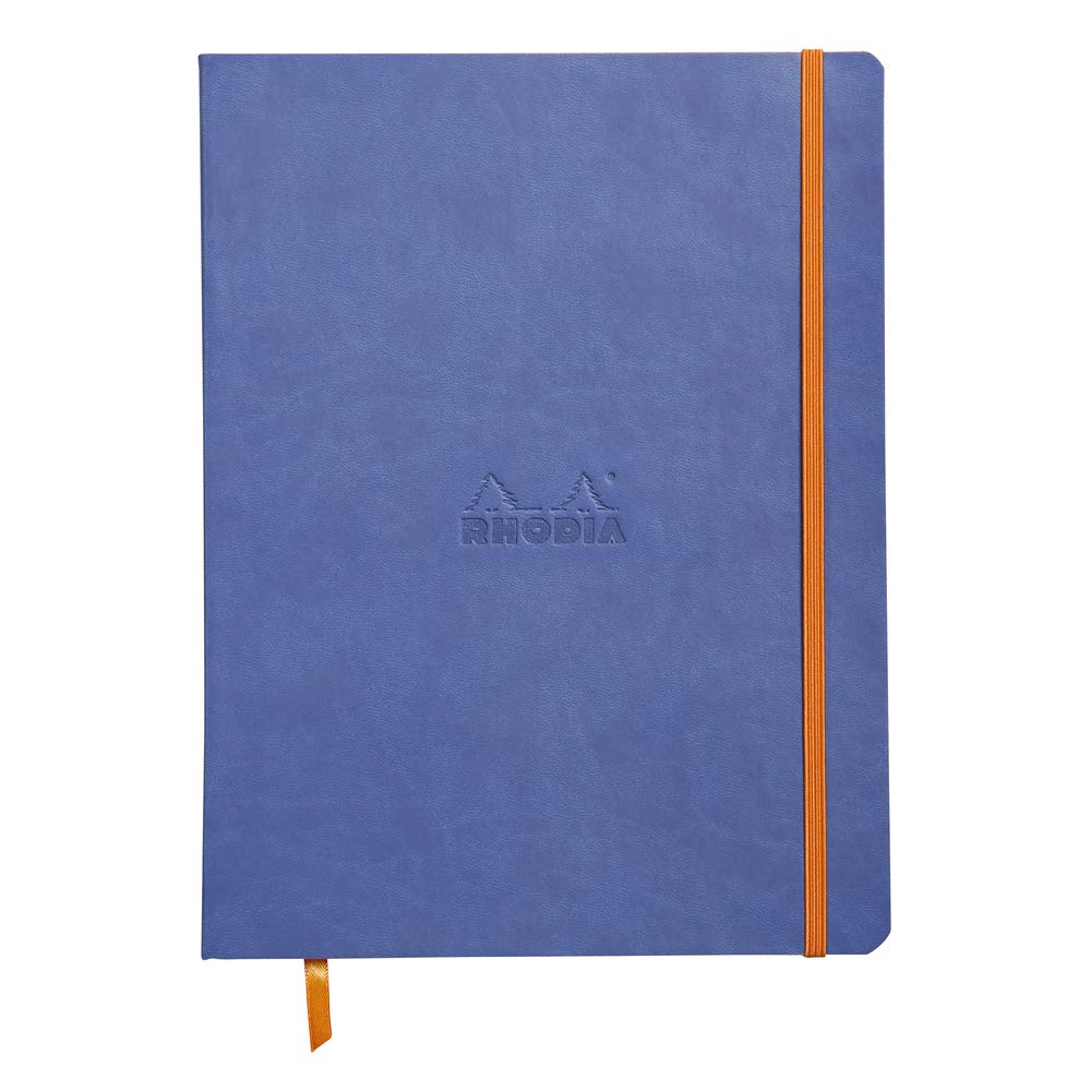 RHODIA 117558C - Saphir Soft Notebook - 19x25 cm - Dot Dot - 160 pages - Ivory Clairefontaine Paper 90 g/m - Bookmark, Elastic Closure - Faux Leather Cover - Rhodiarama Collection
