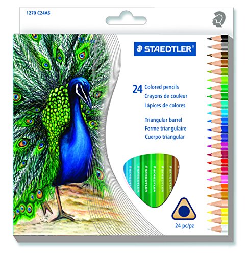  STAEDTLER Triangular Coloured Pencil, 24 Pack (1270 C24A6)