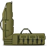 DULCE DOM Double Rifle Case 36 38 42 44 48 inch, Tactical Backpack for Range & Hunting, Soft Gun Bag with Movable Divider, Multiple Magazine & Accessory Pouches