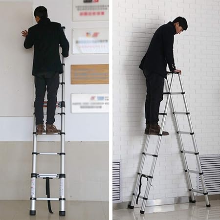 Fjx Ladder Folding Lifting Stairs Telescopic Ladder Aluminum