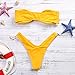 HHei_K Womens Swimsuit, Ladies Summer Fashion Solid Tube Tops Low Waist Twist Front Thong Strapless Swim Bathing Suits Swimwear Bikini Set (S, B-Yellow)