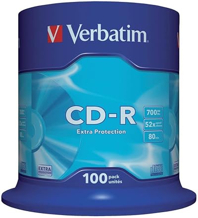Verbatim 43411 CD-R 700MB 52x Extra Protection DataLifePlus 100 Disc Spindle