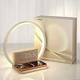Vivilumens Sunrise Alarm Clock Wireless Charger, 10 White Noise Sound Machine Alarm Clock with 30/60/90 Mins Timer, 3 Levels 