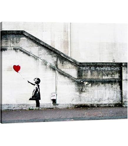 Amazon.com: Banksy Balloon Girl There Is Always Hope - Canvas Wall