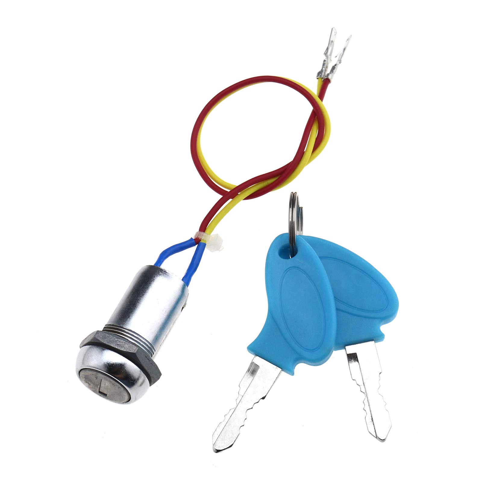 YINETTECH Metal Universal Ignition Switch Lock Electric Mobility Scooter Bike Part Replacement With 2 Keys